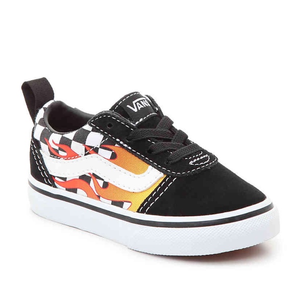 Toddler Flame Checkered Vans Sz 